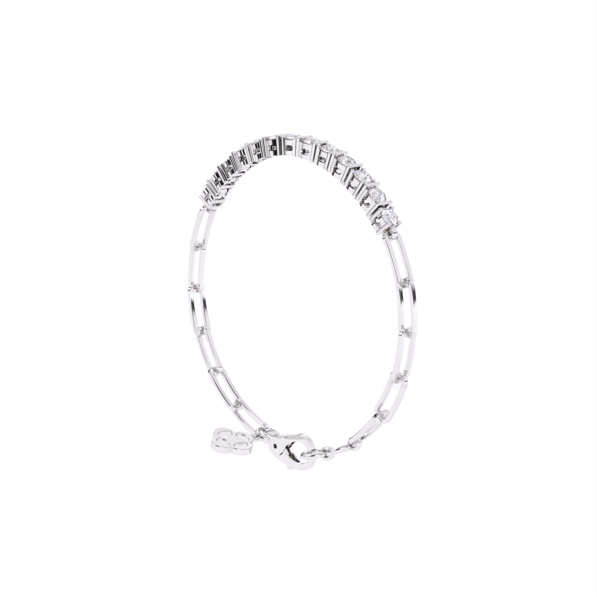 Round lab Diamond Gold Bracelet